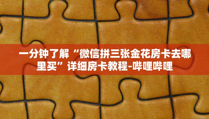 一分钟了解“微信拼三张金花房卡去哪里买”详细房卡教程-哔哩哔哩