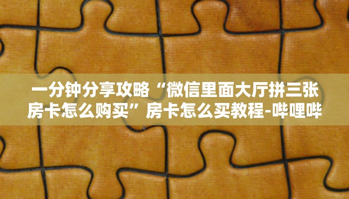 一分钟分享攻略“微信里面大厅拼三张房卡怎么购买”房卡怎么买教程-哔哩哔哩